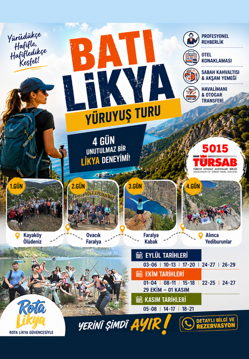 Batı Likya Yolu Yürüyüş Turu 4 Gün
